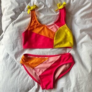 Cat & Jack girls bikini bathing suit swimsuit 6/7 pink